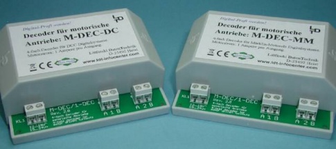 LDT M-DEC-4 4-fold motor-turnout decoder for DCC Digital as a finished module in a case